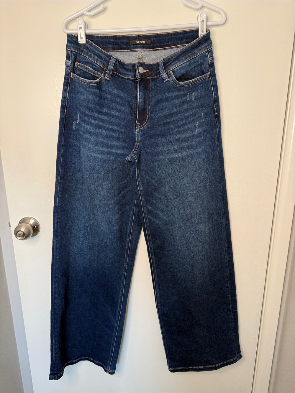 ONESO Women's Dark Indigo Wide-Leg Jeans